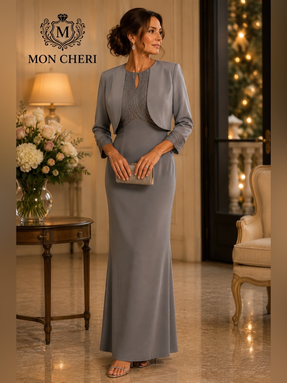 🔥Montage Collection by Monte Cheri, Rich Metallic Silver,Excellent Cond.Size 8P